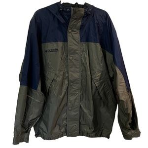 Columbia packable hooded windbreaker jacket vintage 90s Colorblock green…